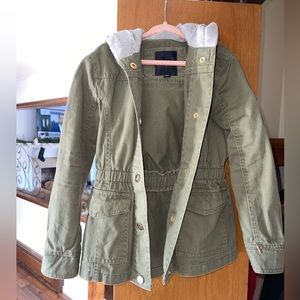 Army green light jacket with hood